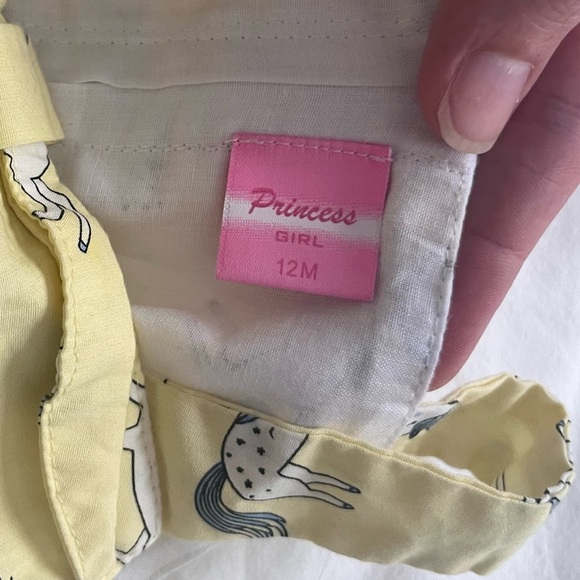 Lot (2) Baby Girl Dresses Blue Sanrio Pochacco Yellow Unicorns 12 Months - Picture 12 of 16